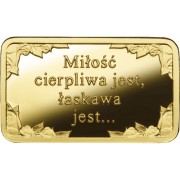 Złota sztabka Pamiątka ślubu awers
