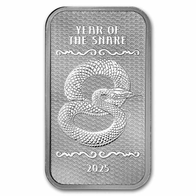 Sztabka srebra 1 oz Lunar Rok Węża rewers