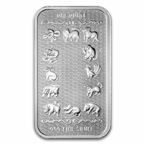 Sztabka srebra 1 oz Lunar Rok Węża awers