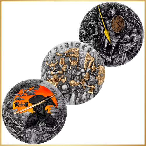 5 $, Zestaw - Legendarni Wojownicy, Zestaw srebrnych monet