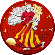 Srebrna moneta 1 oz Amerykański Orzeł Space Metals IV Red awers