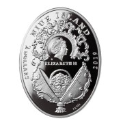 Srebrna moneta Jajo z diamentową kratką, Seria: Jaja Faberge awers