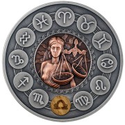 Srebrna moneta Znaki Zodiaku: Waga rewers