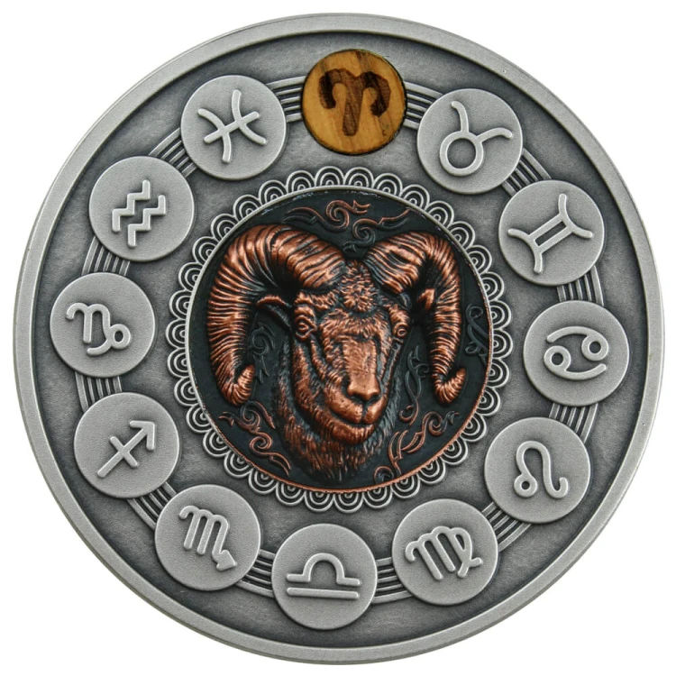 Srebrna moneta Znak Zodiaku: Baran rewers