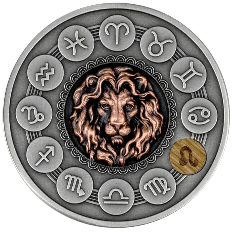 Srebrna moneta Znaki Zodiaku: Lew rewers