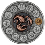 Srebrna moneta Znaki Zodiaku: Rak rewers