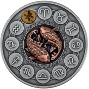 Srebrna moneta Znaki Zodiaku: Ryby rewers