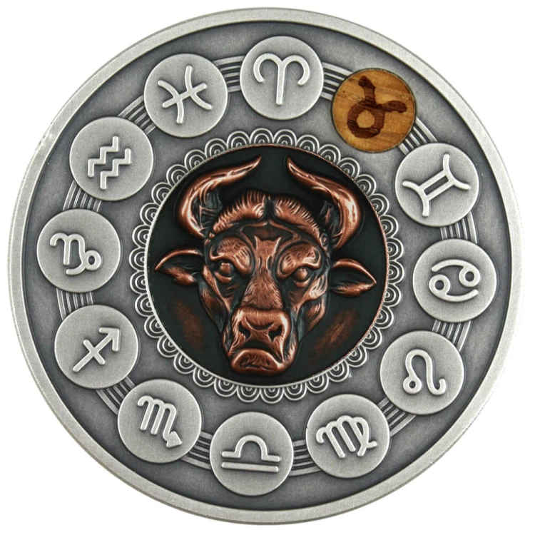Srebrne monety Znaki Zodiaku: Byk rewers