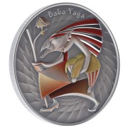 Srebrna moneta 2 $ Baba Jaga rewers