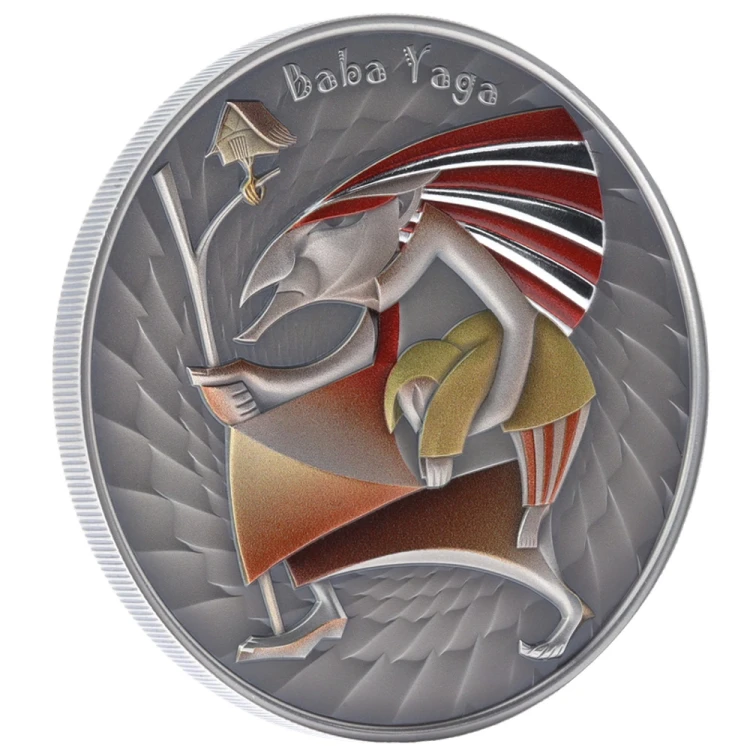 Srebrna moneta 2 $ Baba Jaga rewers