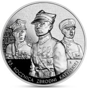 Srebrna moneta 50 zł 85. rocznica zbrodni katyńskiej rewers
