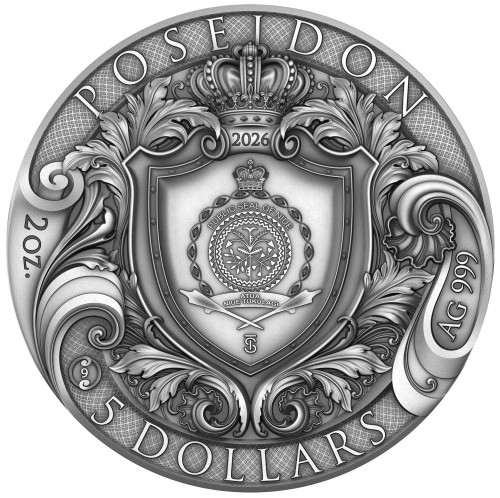 Moneta kolekcjonerska Poseidon – mitologia grecka, artystyczna moneta premium