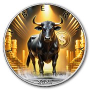 1 $, Amerykański Orzeł, Byk, Srebrna moneta, rewers