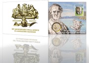2 € Alessandro Manzoni, Okładka filatelistyczno-numizmatyczna, Watykan, 2023