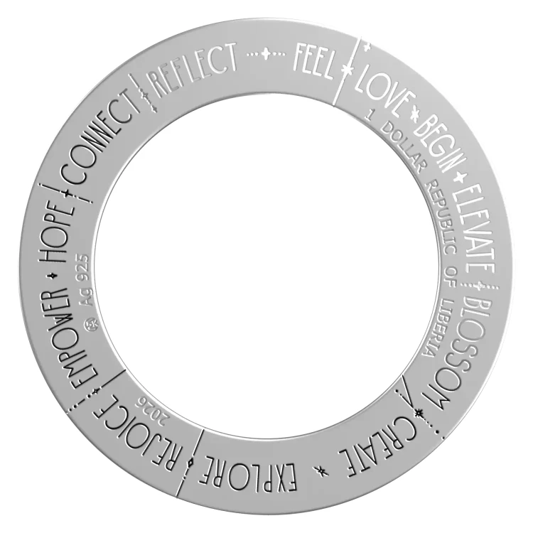 1 $, Krąg szczęścia, Srebrna moneta-wisiorek