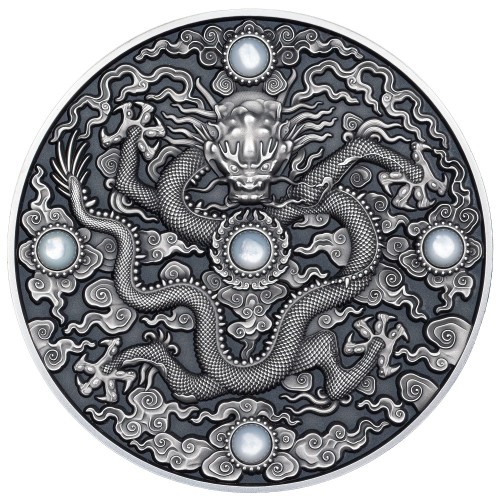 Srebrna moneta 5$ Dragon Art rewers