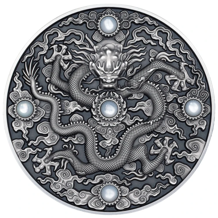 Srebrna moneta 5$ Dragon Art rewers