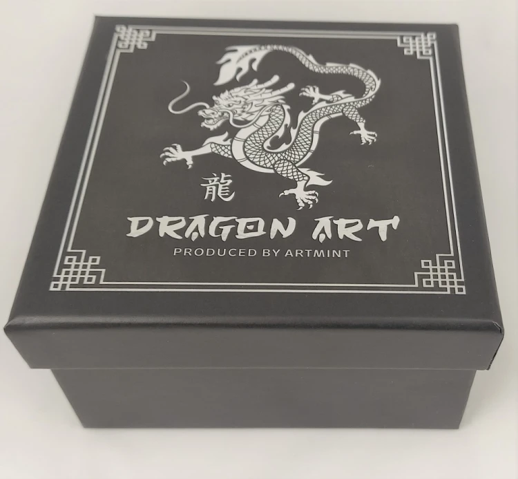 Srebrna moneta 5$ Dragon Art pudełko
