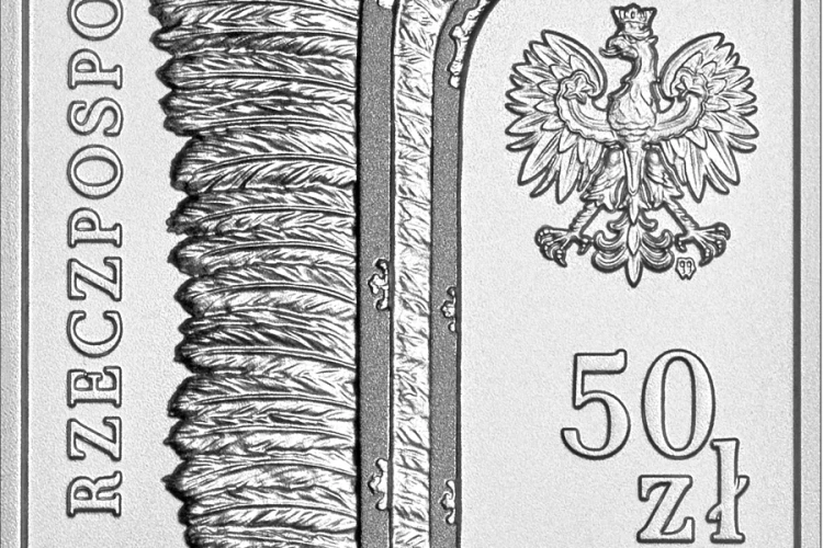 Srebrna moneta 50 zł Odsiecz wiedeńska detal