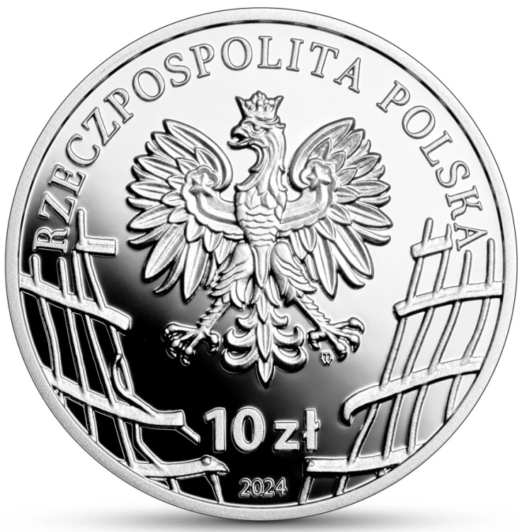 Srebrna moneta kolekcjonerska 10 zł Wyklęci przez komunistów żołnierze niezłomni – Henryk Flame „Bartek” awers