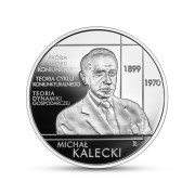 Srebrna moneta 10 zł Michał Kalecki rewers