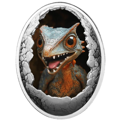 500 franków CFA, Pterodaktyl, Seria: Dinozaury, Srebrna moneta