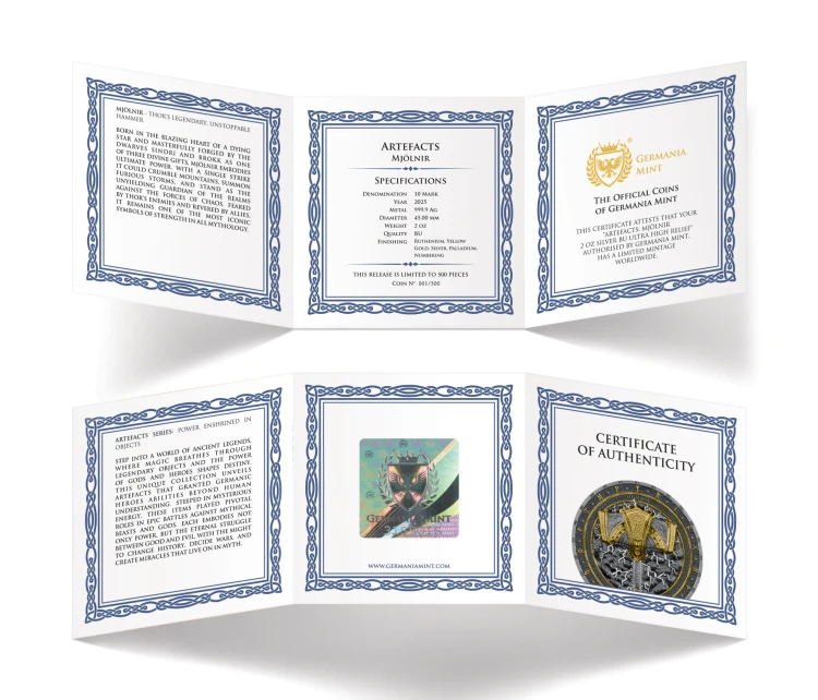 10 mark, Mjölnir, Seria: Artefakty, Srebrna moneta, BU UHR