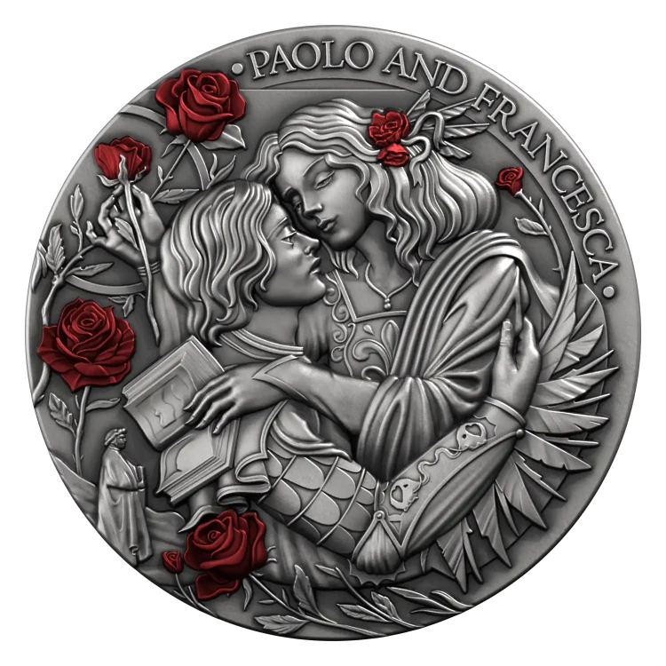 25 $, Paolo i Francesca, Seria: Historie miłosne,Srebrna moneta