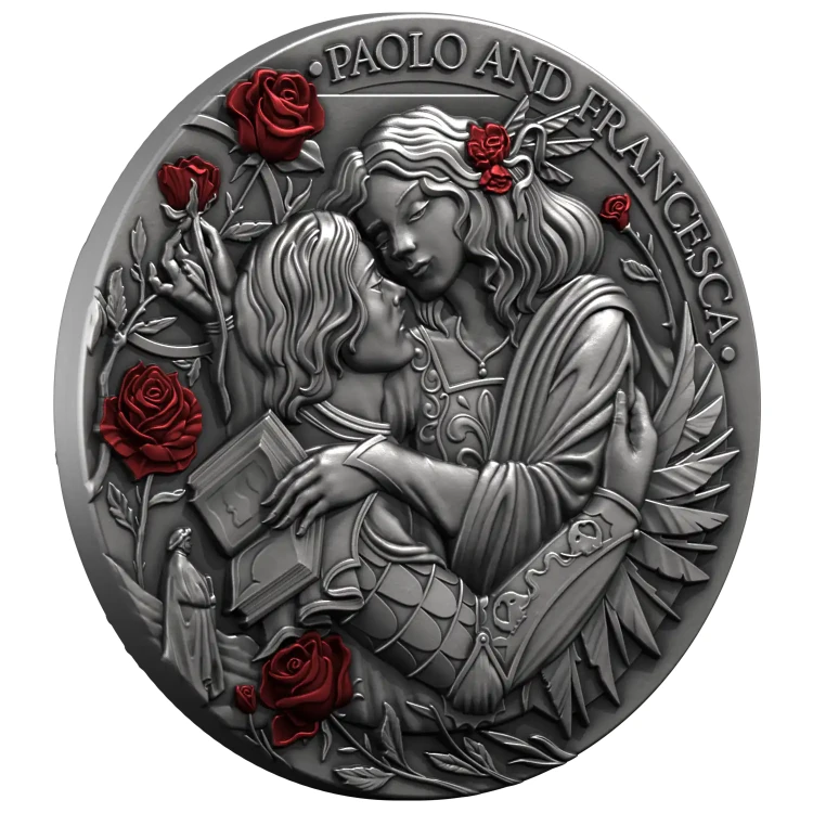 25 $, Paolo i Francesca, Seria: Historie miłosne,Srebrna moneta