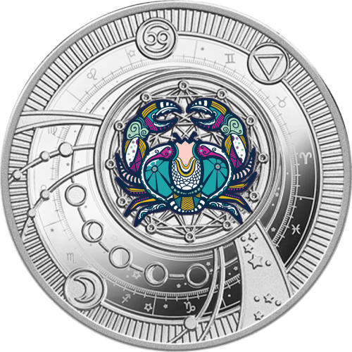 500 franków CFA, Rak, Seria: Znaki Zodiaku, Srebrna moneta