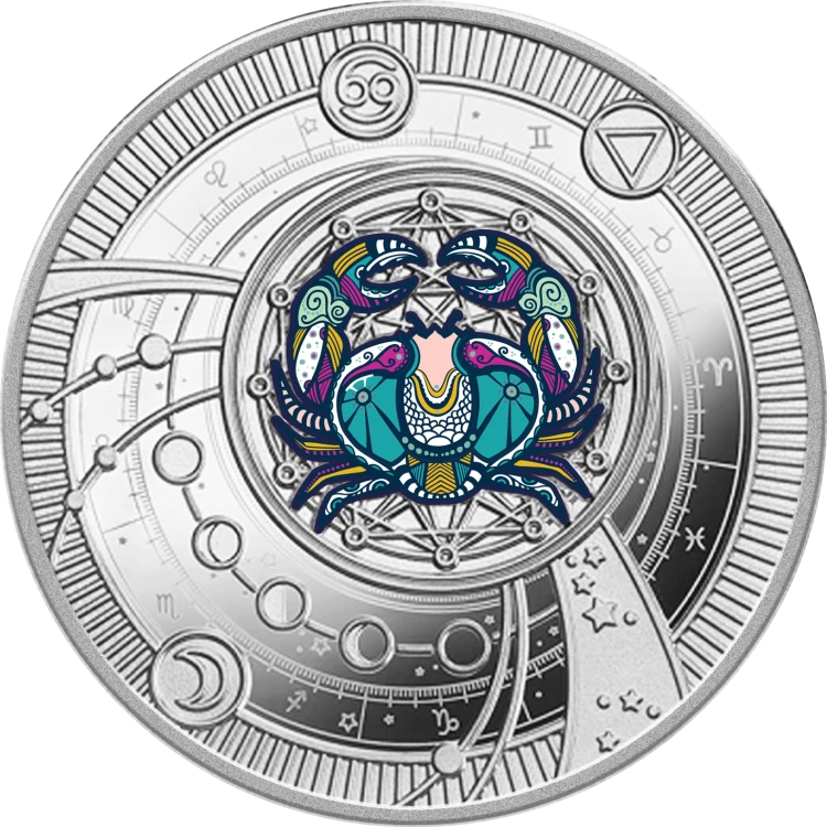 500 franków CFA, Rak, Seria: Znaki Zodiaku, Srebrna moneta