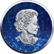 Srebrna moneta 1 oz Kanadyjski Liść Klonowy, Seria: Artificial Intelligence awers