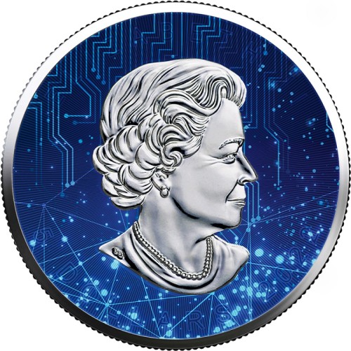 Srebrna moneta 1 oz Kanadyjski Liść Klonowy, Seria: Artificial Intelligence awers