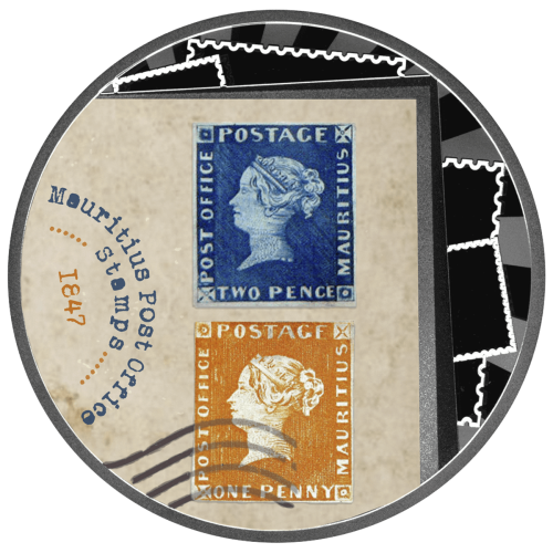 500 franków CFA, Znaczek Mauritius Post Office, Seria: Najdroższe znaczki świata, Srebrna moneta