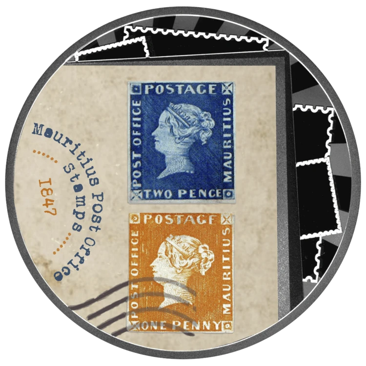 500 franków CFA, Znaczek Mauritius Post Office, Seria: Najdroższe znaczki świata, Srebrna moneta