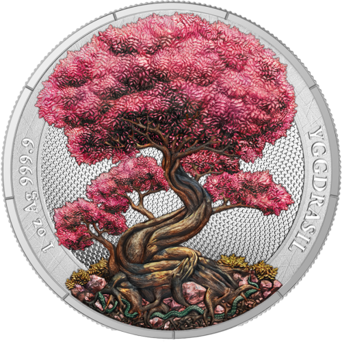 1 uncja, Yggdrasil – Wiosna, Seria: Mitologiczny las, Srebrna moneta