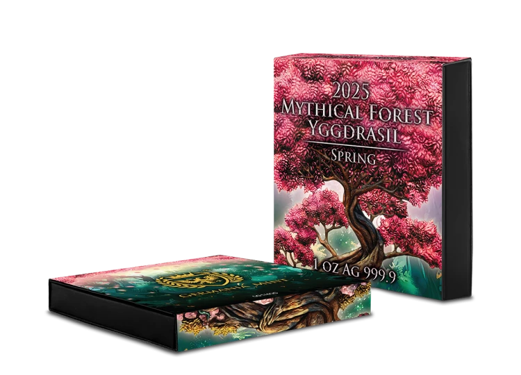 1 uncja, Yggdrasil – Wiosna, Seria: Mitologiczny las, Srebrna moneta