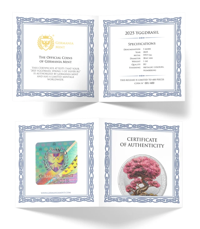 1 uncja, Yggdrasil – Wiosna, Seria: Mitologiczny las, Srebrna moneta