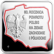 Srebrna moneta kolekcjonerska 10 zł 80. rocznica powrotu Polski na Ziemie Zachodnie i Północne