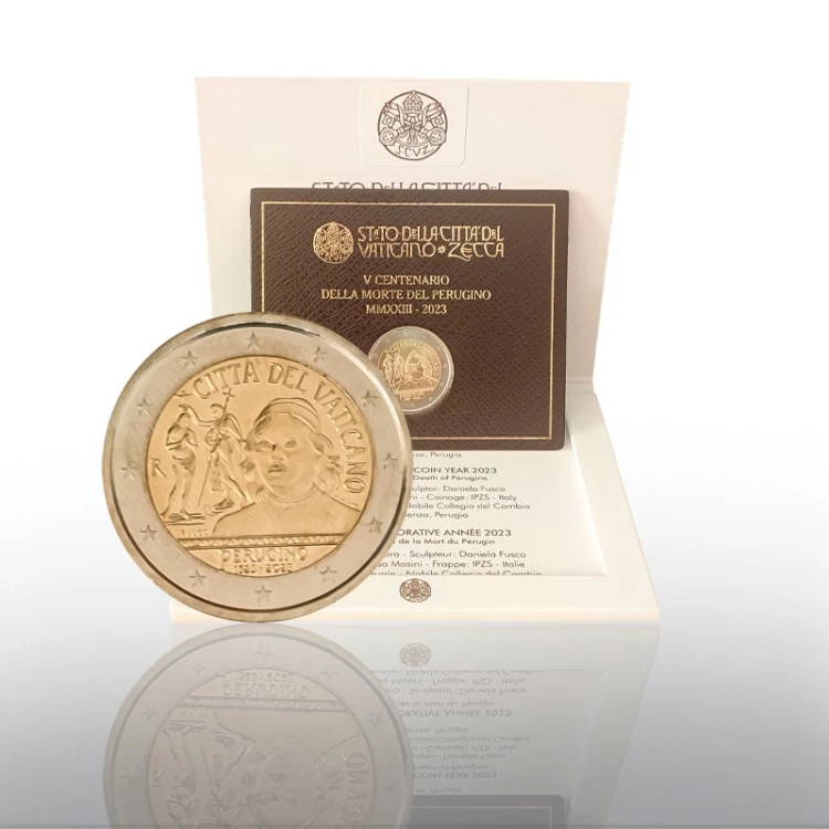 Moneta kolekcjonerska 2€ Pietro Perugino BU Watykan