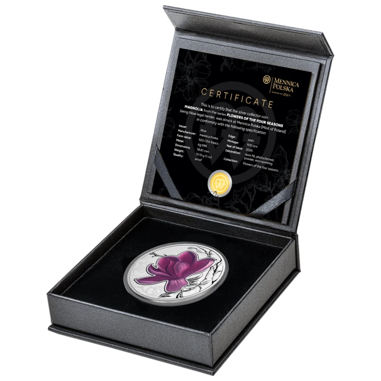 1 $, Magnolia, Seria: Cztery Pory Roku, Srebrna moneta