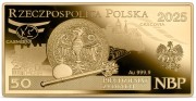 Złota moneta 50 zł Polskie banknoty obiegowe awers