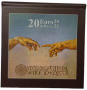 Miedziana moneta 20 euro Sztuka i Wiara Watykan