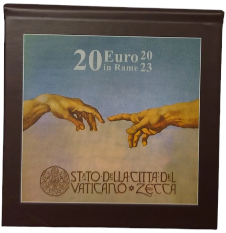 Miedziana moneta 20 euro Sztuka i Wiara Watykan