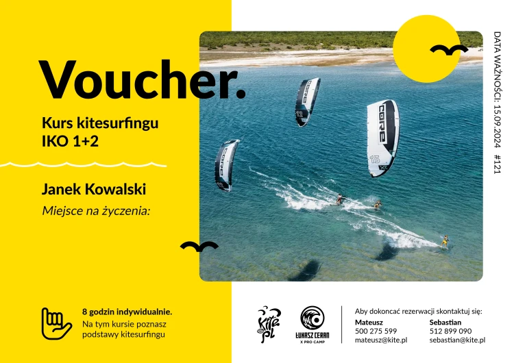 Kurs kitesurfingu IKO w szkole Kite.pl - voucher prezentowy