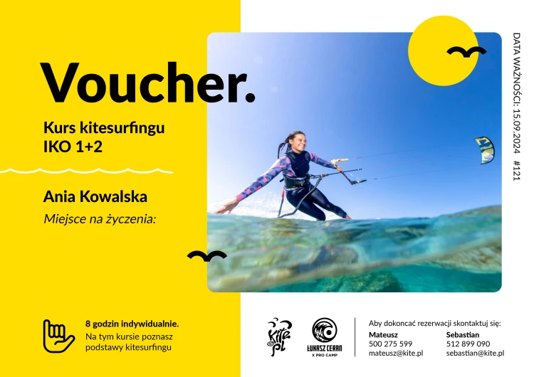 Kurs kitesurfingu IKO w szkole Kite.pl - voucher prezentowy