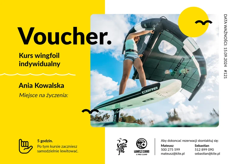 Kurs wingfoil PSWING w szkole Kite.pl - voucher prezentowy