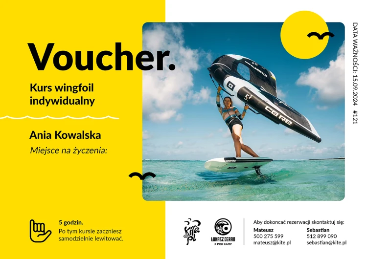 Kurs wingfoil PSWING w szkole Kite.pl - voucher prezentowy